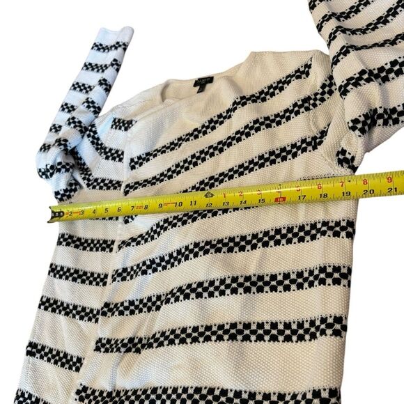 Talbots Textured Striped Open Cardigan Womens Size X White and Black - Picture 9 of 9